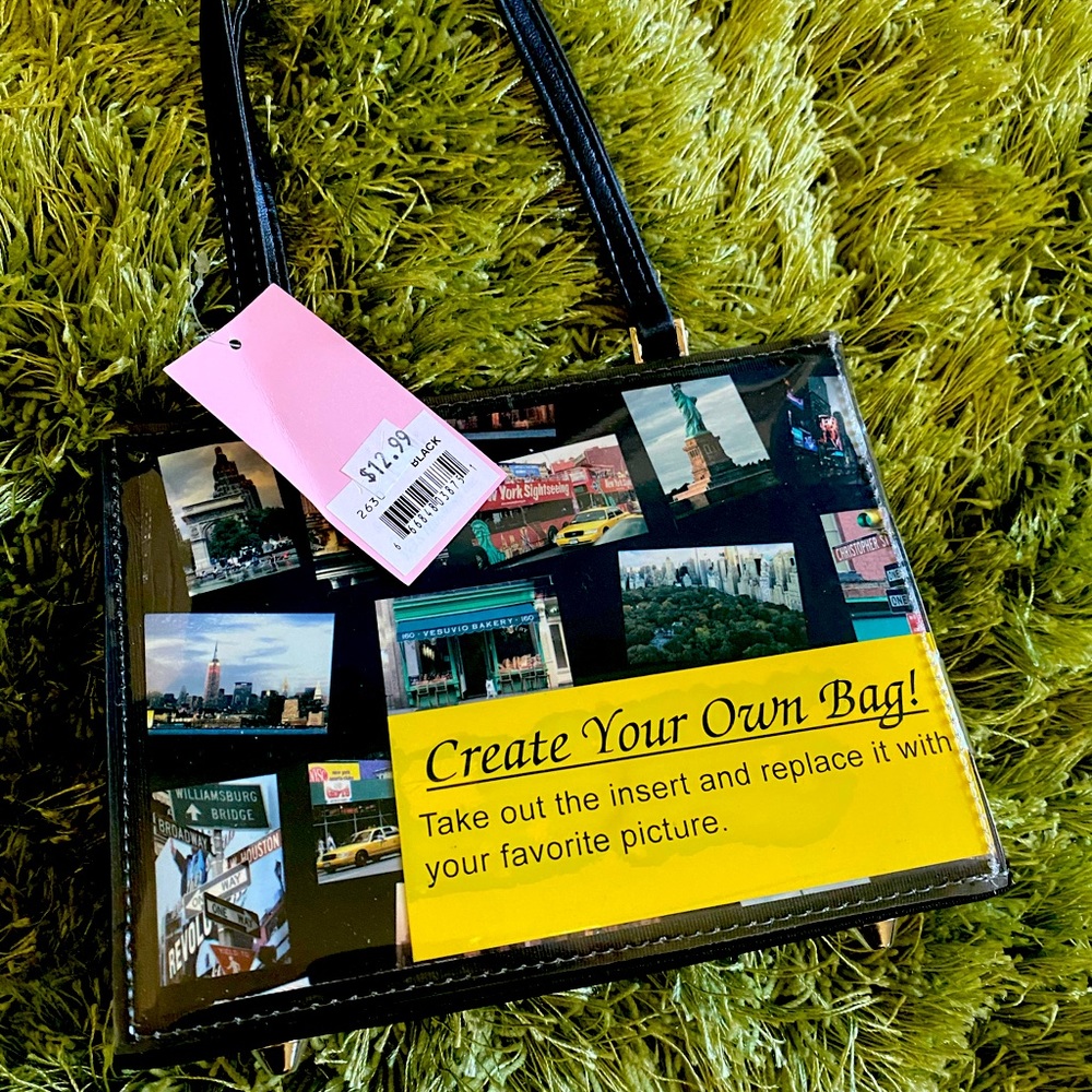 Prezzo small purse/tote clear front holds photos!